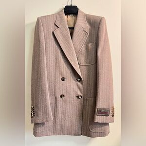 Gucci Taupe Double-Breasted Blazer